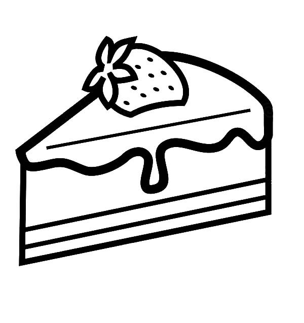 Strawberry Cake Slice Coloring Pages | Best Place to Color